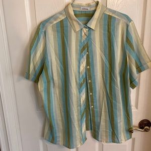 Eterna button down striped shirt L